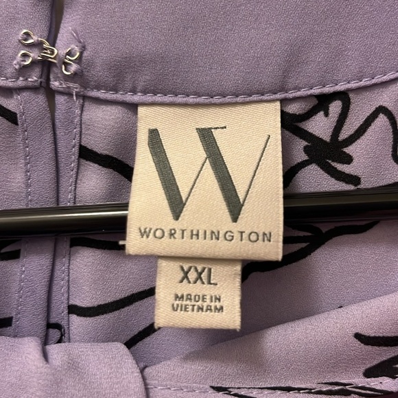 Worthington Lavender Floral Women's Top size 2x - Picture 2 of 8